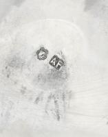 Ezüst (Ag) söröskorsó, figurális fogóval, jelzett, gazdagon díszített, m: 24 cm, 750g