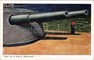 1916 Steh' ich in finst'rer Mitternacht. Marine Feldpostkarte. WSSB No. 4936. / első világháborús haditengerészeti művészlap / WWI Kaiserliche Marine, military navy art postcard + So. Stpl (EK)