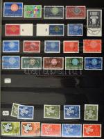 Majdnem komplett Europa CEPT gyűjtemény 1954-1974 jó értékekkel, 12 lapos A4 berakóban