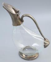 Kacsaalakot formázó boros kiöntő, ezüstözött szerelékkel, m: 24 cm