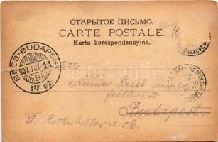 1902 Granica, railway station, bridge + "BÉCS - BUDAPEST 117. SZ." vasúti mozgóposta bélye...