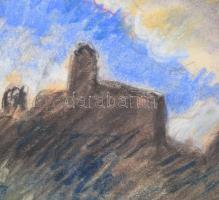Irena Slavinská (1900-1973): Vár a vihar előtt. Pasztell, papír., jelezve jobbra fent. Hátoldalán cí...