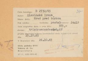 Irena Slavinská (1900-1973): Vár a vihar előtt. Pasztell, papír., jelezve jobbra fent. Hátoldalán cí...