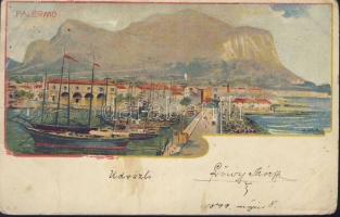 1899 Palermo, harbour, Kosmos litho s: Geiger R. (EB)