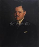 Sárosi Ödön (1885-1950): Gápel Pál cipész portréja. Olaj, vászon, jelezve balra lent, restaurált, dublírozott, 73×60 cm