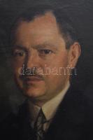 Sárosi Ödön (1885-1950): Gápel Pál cipész portréja. Olaj, vászon, jelezve balra lent, restaurált, du...