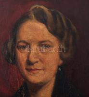 Szokol Vilibáld (1888-?): Elegáns hölgy portréja. Olaj, vászon, jelezve jobbra lent, restaurált, dub...