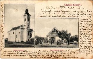 1909 Kömlő, Katolikus templom, fogyasztási szövetkezet üzlete és saját kiadása (Rb)