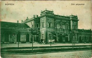 1911 Sopron, Déli pályaudvar, vasútállomás. Kummert L. utóda kiadása (fl)
