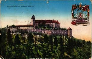 1916 Borostyánkő, Bernstein; vár, címer. Máger József kiadása, G.G.J. 8466. / castle, coat of arms (fa)