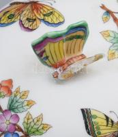 Herendi Viktória mintás bonbonier, jelzett, hiányos fogóval, d: 12 cm