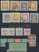 Gyula város pénzügyi bélyegei 12 stecklapon az 1945 előtti időszakból: 107 db bélyeg és 4 teljes dok...