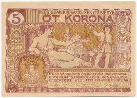 Pécs 1920.04.16. 5K házipénztár-pénztárjegy T:F szép papír Adamo PÉC-14.2