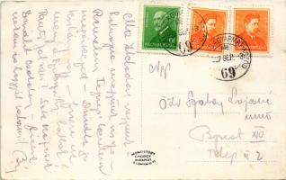 1937 Aszód, Petőfi reálgimnázium + "BALASSAGYARMAT - ASZÓD 69" vasúti mozgóposta bélyegző ...