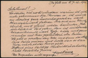1916 Tábori posta levelezőlap / Field postcard "K.u.k. Abschnittskommando FMLt. Winkler Befesti...