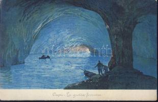 Capri the Blue Grotto cave litho (EK)