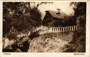 Tata, Tata-Tóváros; Ugron villa. Lindenberg kiadása (gyűrődés / crease)