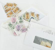 cca 1990-2000 Néhány száz magyar pecsételt okmánybélyeg borítékokban
