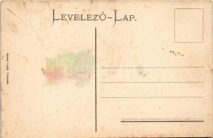 Trencsén, Trencín; vár, vasútvonal. Gansel Lipót kiadása / castle, railway line (gyűrődés / crease)