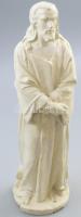 Gipsz Krisztus szobor, kopott, m: 34 cm