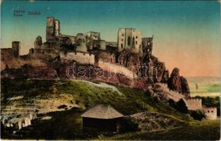 Beckó, Beczkó, Beckov; Ruine / várrom. Laufer Nándor kiadása / castle ruins (kis szakadás / small tear)