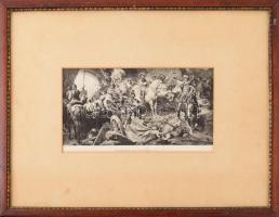 Benczúr Gyula (1844-1920) festménye után: Budavár visszafoglalása. Fotogravűr, papír. Jelzett a mets...