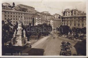 Genova, Piazza Acquaverde with Colombus statue, Savoy Majestic, Colombia, automobile, tram, autobus