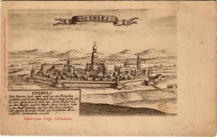 Eperjes, Presov; régi látkép. Fénynyomat Divald műintézetéből (Eperjes) / old view (fa)