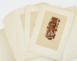 Diskay Lenke (1924-1980): 20 db ex libris. Fametszet, papír, mindegyik jelzett, klf. méretekben. KBK...