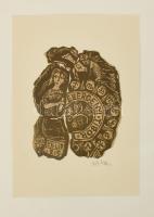 Diskay Lenke (1924-1980): 20 db ex libris. Fametszet, papír, mindegyik jelzett, klf. méretekben. KBK...