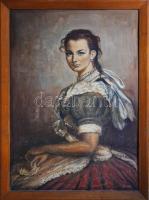 Bocsák Sándor (működött 1930-40 körül): Elegáns hölgy portréja. Olaj, fa, jelezve jobbra lent. 115x81 cm. Fakeretben. KIZÁRÓLAG SZEMÉLYES ÁTVÉTEL, NEM POSTÁZZUK / ONLY PERSONAL COLLECTION IN OUR OFFICE!