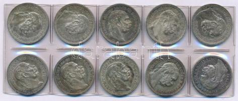 1915KB 1K Ag "Ferenc József" (10x) T:AU patina
Adamo K5.1