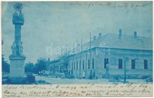 1904 Wekerlefalva, Nova Gajdobra; utcakép, emlékmű / street, monument (fl)