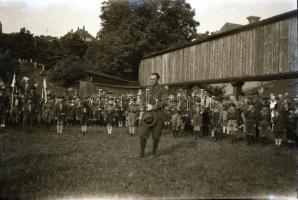 cca 1930 Cserkészek, 5 db fotónegatív, 9×6 cm