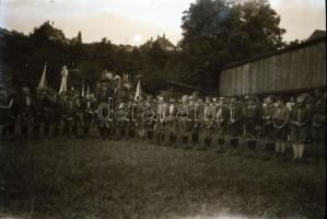 cca 1930 Cserkészek, 5 db fotónegatív, 9×6 cm