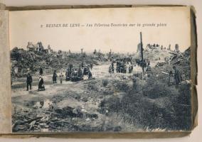 LENS (Ruines de Lens) - régi képeslapfüzet 12 lappal / pre-1945 postcard booklet with 12 postcards