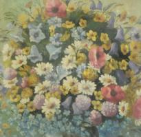 Lukács Gyula: Csendélet. Akvarell, papír. Üvegezett, sérült fakeretben. 43x31,5 cm