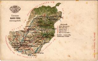 Maros-Torda vármegye térképe. Kiadja Károlyi Gy. / Map of Mures-Turda county (b)