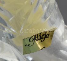 Ólomkristály kürtváza, jelzett, m: 11 cm