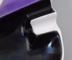 cca 1970 Hollóházi vintage egyszemélyes kávézó készlet, hamuzós alátét és csésze, jelzett, 19x17 cm