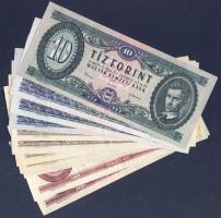 Kis forint tétel 1962-89. 10Ft (1x), 20Ft (3x), 50Ft (5x), 100Ft (2x) mind klf évszámmal! T:II+,II Ö...