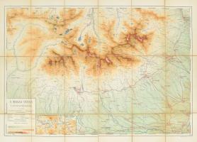 cca 1910 A Magas-Tátra turistatérképe, 1:50 000, vászontérkép, 51×70 cm