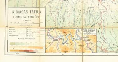 cca 1910 A Magas-Tátra turistatérképe, 1:50 000, vászontérkép, 51×70 cm
