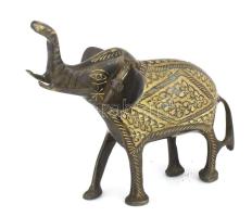 Bronz elefánt szobor, 15x13 cm