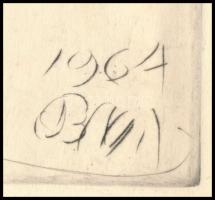 Borsos Miklós (1906-1990): Alak. Rézkarc, papír, jelzett a karcon, hátoldala Képcsarnok Vállalat meg...