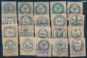 1876-1889 20 db klf régi illetékbélyeg