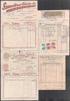 cca 1930-1940 Tésztagyártással, sütödékkel kapcsolatos 4 db számla