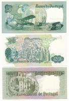 Portugália 1964. 20Esc (7. nyomat) + 1971. 20Esc (8. nyomat) + 1978. 20Esc (9. nyomat) T:UNC-AU
Por...