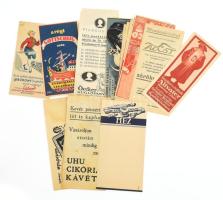 17 db klf. számolócédula, közte Gessler-féle Altvater likőr, Az Est, Schmoll Pasta, Dr. Oetker, stb.