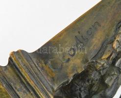 Claude Michel Clodion (1738-1814) után. Imádat. Bronz szobor, jelzett Clodion. Márvány talapzaton, m...